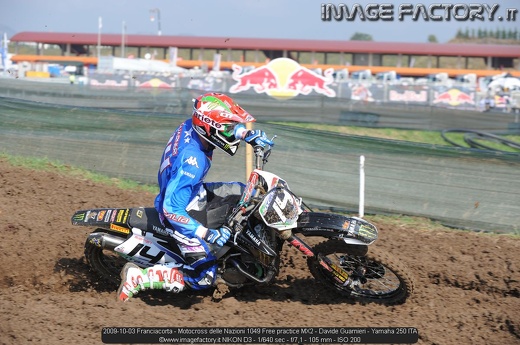 2009-10-03 Franciacorta - Motocross delle Nazioni 1049 Free practice MX2 - Davide Guarnieri - Yamaha 250 ITA